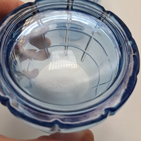 Anchor Hocking Blue Tartan Drinking Water Rocks Glass - Picture 7 of 10